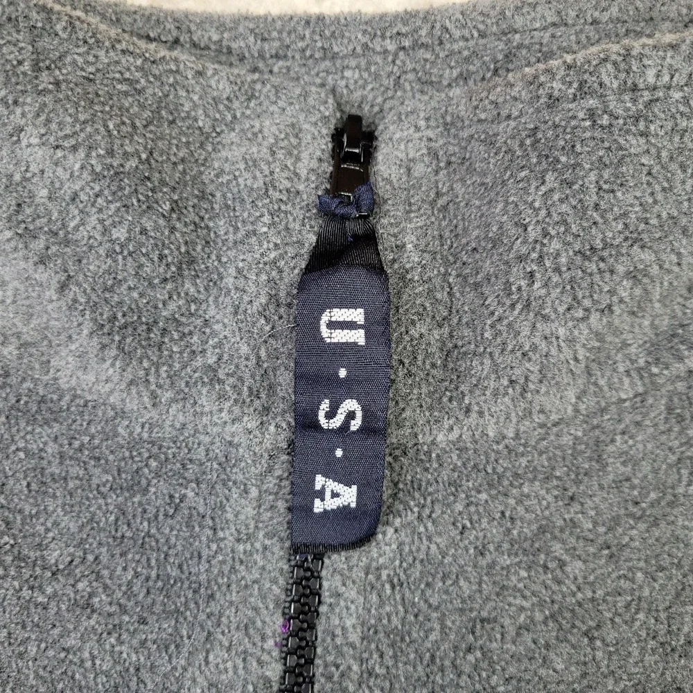 Team USA Olympics Jacket Full Zip Mens XL Gray Fleece Mock Neck Made‎ in USA